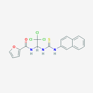 molecular formula C18H14Cl3N3O2S B400007 N-(2,2,2-trichloro-1-{[(2-naphthylamino)carbothioyl]amino}ethyl)-2-furamide 