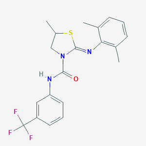 molecular formula C20H20F3N3OS B400009 2-[(2,6-dimethylphenyl)imino]-5-methyl-N-[3-(trifluoromethyl)phenyl]-1,3-thiazolidine-3-carboxamide 