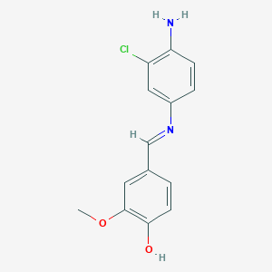 molecular formula C14H13ClN2O2 B400010 4-{[(4-Amino-3-chlorophenyl)imino]methyl}-2-methoxyphenol 