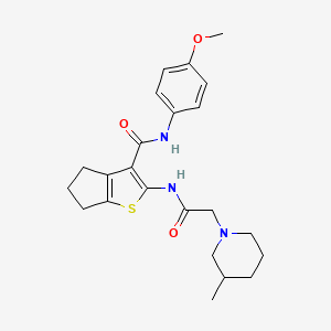 N-(4-methoxyphenyl)-2-[[2-(3-methylpiperidin-1-yl)acetyl]amino]-5,6-dihydro-4H-cyclopenta[b]thiophene-3-carboxamide