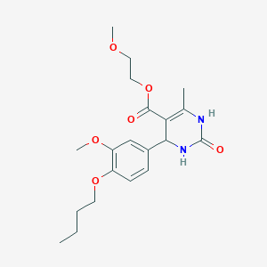 2-methoxyethyl 4-(4-butoxy-3-methoxyphenyl)-6-methyl-2-oxo-1,2,3,4-tetrahydro-5-pyrimidinecarboxylate