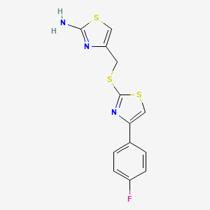 4-[[4-(4-Fluorophenyl)-1,3-thiazol-2-yl]sulfanylmethyl]-1,3-thiazol-2-amine