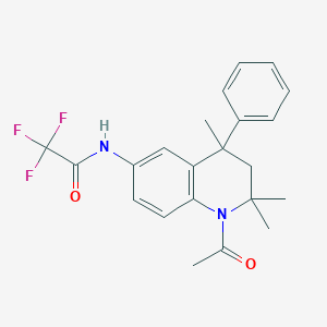 molecular formula C22H23F3N2O2 B400023 N-(1-acetyl-2,2,4-trimethyl-4-phenyl-1,2,3,4-tetrahydroquinolin-6-yl)-2,2,2-trifluoroacetamide 