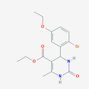 molecular formula C16H19BrN2O4 B4000287 ethyl 4-(2-bromo-5-ethoxyphenyl)-6-methyl-2-oxo-1,2,3,4-tetrahydro-5-pyrimidinecarboxylate 