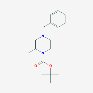 molecular formula C17H26N2O2 B040003 叔丁基4-苄基-2-甲基哌嗪-1-羧酸酯 CAS No. 120737-77-1