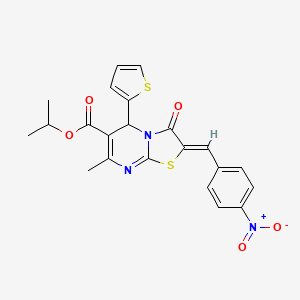 propan-2-yl (2Z)-7-methyl-2-[(4-nitrophenyl)methylidene]-3-oxo-5-thiophen-2-yl-5H-[1,3]thiazolo[3,2-a]pyrimidine-6-carboxylate