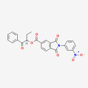 1-benzoylpropyl 2-(3-nitrophenyl)-1,3-dioxo-5-isoindolinecarboxylate