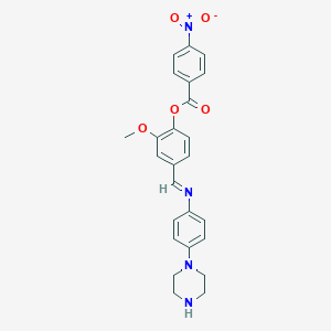 molecular formula C25H24N4O5 B400036 [2-Methoxy-4-[(4-piperazin-1-ylphenyl)iminomethyl]phenyl] 4-nitrobenzoate 
