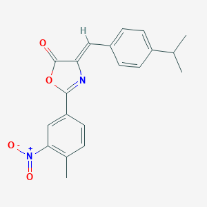molecular formula C20H18N2O4 B400042 4-(4-Isopropyl-benzylidene)-2-(4-methyl-3-nitro-phenyl)-4H-oxazol-5-one 
