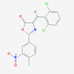 molecular formula C17H10Cl2N2O4 B400043 4-(2,6-dichlorobenzylidene)-2-{3-nitro-4-methylphenyl}-1,3-oxazol-5(4H)-one 