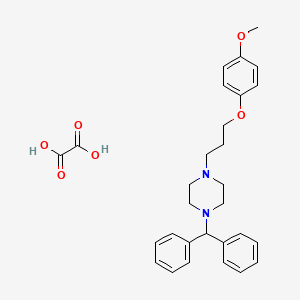 1-Benzhydryl-4-[3-(4-methoxyphenoxy)propyl]piperazine;oxalic acid