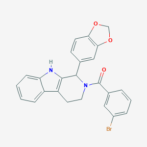 molecular formula C25H19BrN2O3 B400049 1-(1,3-benzodioxol-5-yl)-2-(3-bromobenzoyl)-2,3,4,9-tetrahydro-1H-beta-carboline 