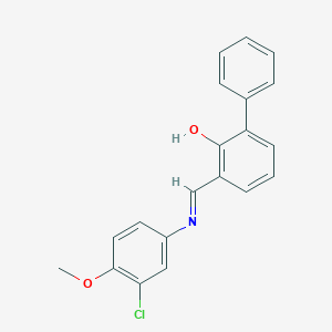 molecular formula C20H16ClNO2 B400051 3-{[(3-Chloro-4-methoxyphenyl)imino]methyl}[1,1'-biphenyl]-2-ol 