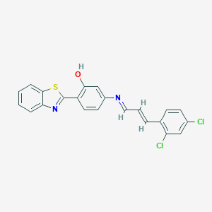 molecular formula C22H14Cl2N2OS B400052 2-(1,3-Benzothiazol-2-yl)-5-{[3-(2,4-dichlorophenyl)-2-propenylidene]amino}phenol 