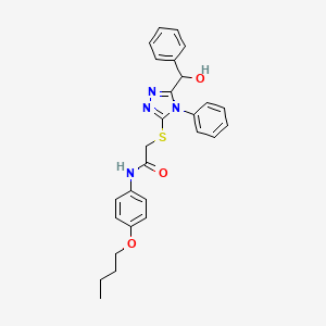 N-(4-butoxyphenyl)-2-({5-[hydroxy(phenyl)methyl]-4-phenyl-4H-1,2,4-triazol-3-yl}sulfanyl)acetamide