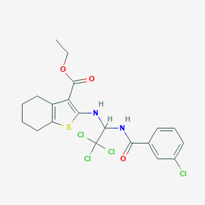 Ethyl 2-({2,2,2-trichloro-1-[(3-chlorobenzoyl)amino]ethyl}amino)-4,5,6,7-tetrahydro-1-benzothiophene-3-carboxylate