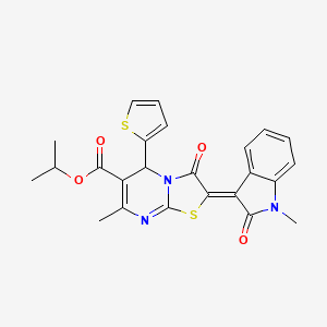 isopropyl (2Z)-7-methyl-2-(1-methyl-2-oxo-1,2-dihydro-3H-indol-3-ylidene)-3-oxo-5-(2-thienyl)-2,3-dihydro-5H-[1,3]thiazolo[3,2-a]pyrimidine-6-carboxylate