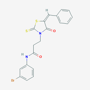 molecular formula C19H15BrN2O2S2 B400070 3-(5-benzylidene-4-oxo-2-thioxo-1,3-thiazolidin-3-yl)-N-(3-bromophenyl)propanamide 