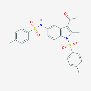 molecular formula C25H24N2O5S2 B400071 N-(3-acetyl-2-methyl-1-tosyl-1H-indol-5-yl)-4-methylbenzenesulfonamide CAS No. 331652-72-3
