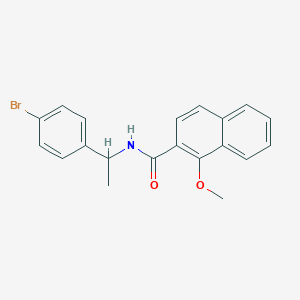 molecular formula C20H18BrNO2 B4000771 N-[1-(4-bromophenyl)ethyl]-1-methoxy-2-naphthamide 