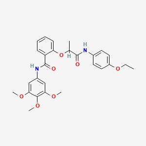 2-({1-[(4-ethoxyphenyl)amino]-1-oxopropan-2-yl}oxy)-N-(3,4,5-trimethoxyphenyl)benzamide