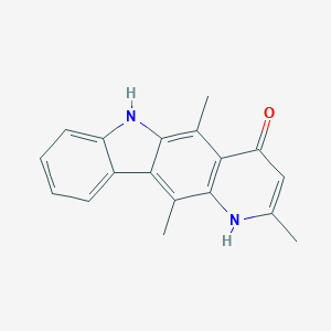 molecular formula C18H16N2O B040008 1,4-Dihydro-4-oxo-2,5,11-trimethyl-6H-pyrido(3,2-b)carbazole CAS No. 111249-53-7