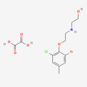 2-[2-(2-Bromo-6-chloro-4-methylphenoxy)ethylamino]ethanol;oxalic acid