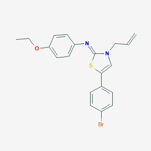 molecular formula C20H19BrN2OS B400086 N-(3-allyl-5-(4-bromophenyl)-1,3-thiazol-2(3H)-ylidene)-N-(4-ethoxyphenyl)amine 