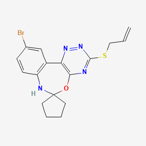 molecular formula C17H17BrN4OS B4000907 3'-(allylthio)-10'-bromo-7'H-spiro[cyclopentane-1,6'-[1,2,4]triazino[5,6-d][3,1]benzoxazepine] 