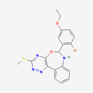 molecular formula C19H17BrN4O2S B4000936 6-(2-bromo-5-ethoxyphenyl)-3-(methylthio)-6,7-dihydro[1,2,4]triazino[5,6-d][3,1]benzoxazepine 