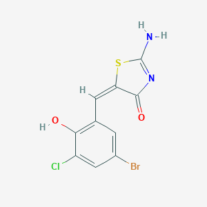 molecular formula C10H6BrClN2O2S B400094 5-(5-Bromo-3-chloro-2-hydroxy-benzylidene)-2-imino-thiazolidin-4-one 