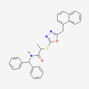 N-(diphenylmethyl)-2-{[5-(naphthalen-1-ylmethyl)-1,3,4-oxadiazol-2-yl]sulfanyl}propanamide