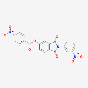 molecular formula C21H11N3O8 B400101 2-{3-nitrophenyl}-1,3-dioxo-2,3-dihydro-1H-isoindol-5-yl 4-nitrobenzoate 