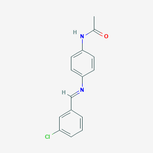 molecular formula C15H13ClN2O B400110 N-{4-[(3-chlorobenzylidene)amino]phenyl}acetamide 