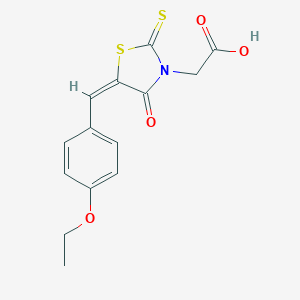 molecular formula C14H13NO4S2 B400111 [5-(4-Ethoxy-benzylidene)-4-oxo-2-thioxo-thiazolidin-3-yl]-acetic acid 
