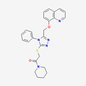 8-[(5-{[2-oxo-2-(1-piperidinyl)ethyl]thio}-4-phenyl-4H-1,2,4-triazol-3-yl)methoxy]quinoline