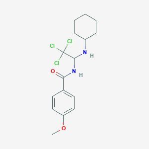 4-methoxy-N-[2,2,2-trichloro-1-(cyclohexylamino)ethyl]benzamide
