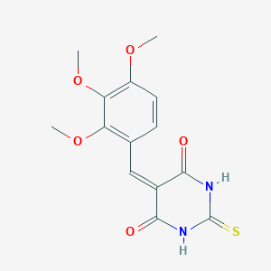 molecular formula C14H14N2O5S B400116 2-thioxo-5-(2,3,4-trimethoxybenzylidene)dihydro-4,6(1H,5H)-pyrimidinedione CAS No. 301351-66-6
