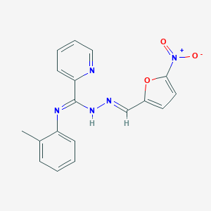 molecular formula C18H15N5O3 B400117 N'-(2-methylphenyl)-N-[(E)-(5-nitrofuran-2-yl)methylideneamino]pyridine-2-carboximidamide 
