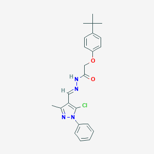 molecular formula C23H25ClN4O2 B400121 2-(4-tert-butylphenoxy)-N'-[(5-chloro-3-methyl-1-phenyl-1H-pyrazol-4-yl)methylene]acetohydrazide 