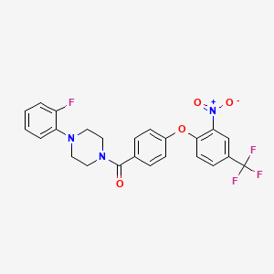 [4-(2-Fluorophenyl)piperazin-1-yl]-[4-[2-nitro-4-(trifluoromethyl)phenoxy]phenyl]methanone