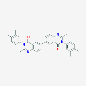 molecular formula C34H30N4O2 B400127 3,3'-bis(3,4-dimethylphenyl)-2,2'-dimethyl-4,4'(3H,3'H)-dioxo-6,6'-biquinazoline 