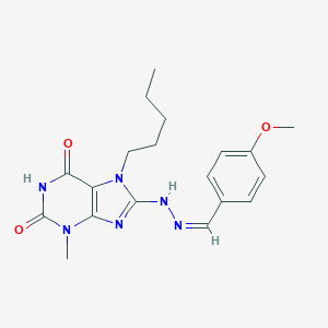 4-methoxybenzaldehyde (3-methyl-2,6-dioxo-7-pentyl-2,3,6,7-tetrahydro-1H-purin-8-yl)hydrazone