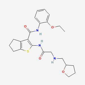 molecular formula C23H29N3O4S B4001292 N-(2-ethoxyphenyl)-2-[[2-(oxolan-2-ylmethylamino)acetyl]amino]-5,6-dihydro-4H-cyclopenta[b]thiophene-3-carboxamide 