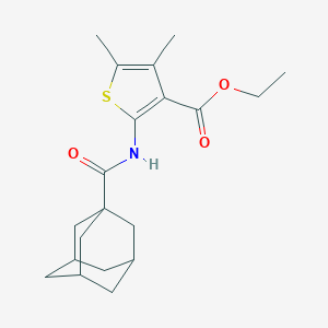 molecular formula C20H27NO3S B400132 Ethyl 4,5-dimethyl-2-[(tricyclo[3.3.1.1~3,7~]dec-1-ylcarbonyl)amino]thiophene-3-carboxylate CAS No. 356586-86-2