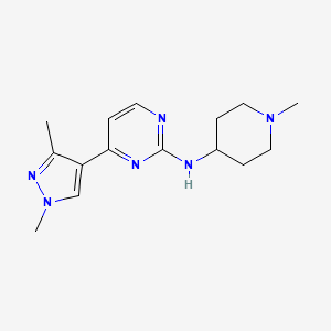 molecular formula C15H22N6 B4001327 4-(1,3-dimethyl-1H-pyrazol-4-yl)-N-(1-methyl-4-piperidinyl)-2-pyrimidinamine trifluoroacetate 