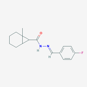 molecular formula C16H19FN2O B400134 N'-[(E)-(4-fluorophenyl)methylidene]-1-methylbicyclo[4.1.0]heptane-7-carbohydrazide 
