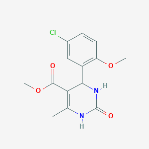 molecular formula C14H15ClN2O4 B4001359 methyl 4-(5-chloro-2-methoxyphenyl)-6-methyl-2-oxo-1,2,3,4-tetrahydro-5-pyrimidinecarboxylate 