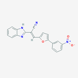 molecular formula C20H12N4O3 B400139 2-(1H-Benzoimidazol-2-yl)-3-[5-(3-nitro-phenyl)-furan-2-yl]-acrylonitrile 