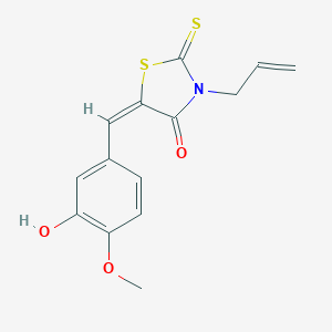 molecular formula C14H13NO3S2 B400141 3-Allyl-5-(3-hydroxy-4-methoxybenzylidene)-2-thioxo-1,3-thiazolidin-4-one 